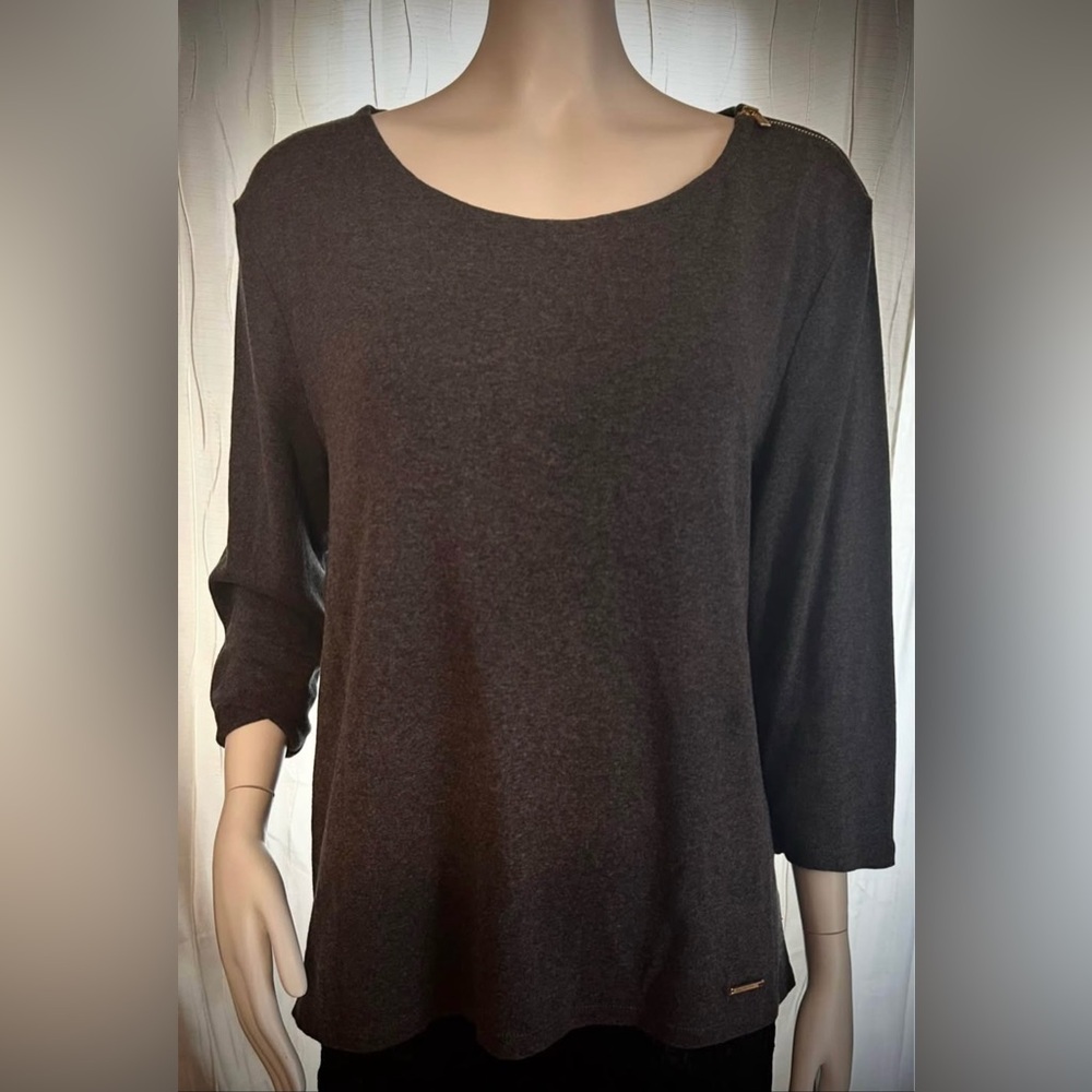 Ellen Tracy Gray 3/4 Sleeve Shirt/Top Size XL